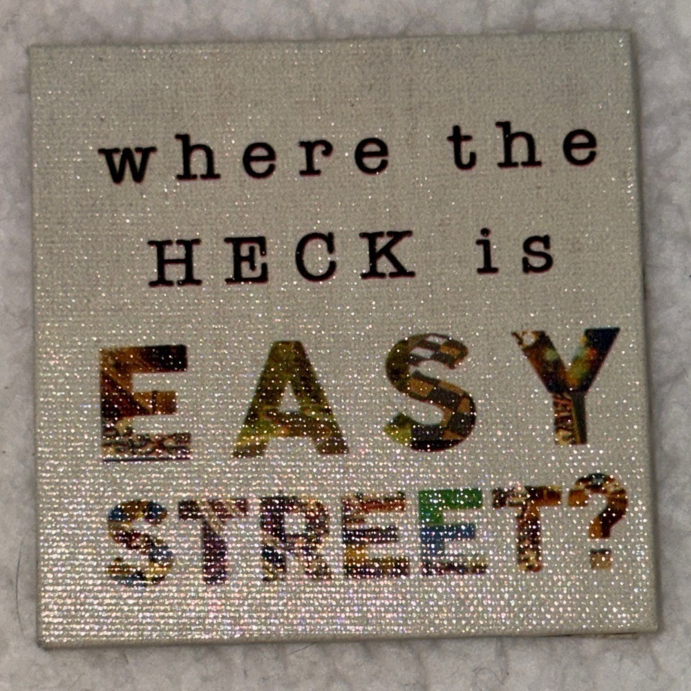 Giftcraft Where The Heck Is Easy Street Canvas Magnet Map Letters 488758